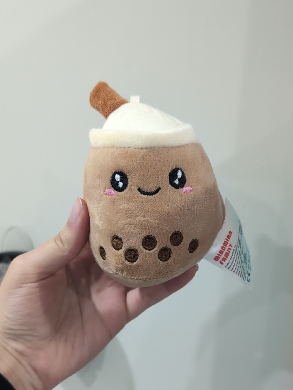 Kawaii Boba Plush Toy - Brown & Cream